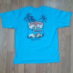 Surf Shop T-shirt Costa Maya Village Mexico Blue